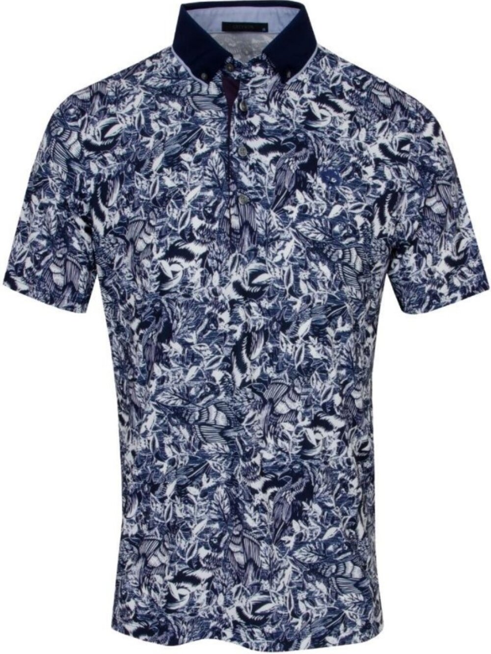 NWT Greyson Stamped Golf Polo Shirt Maltese Blue XL